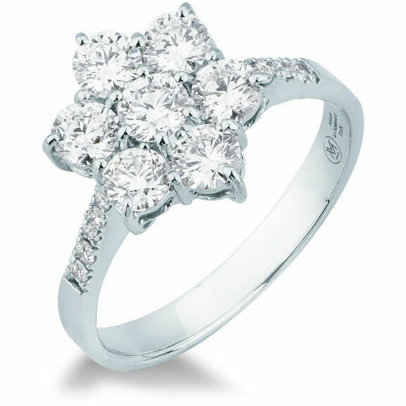 Anello Mirco Visconti a forma di fiore in oro bianco e brillanti