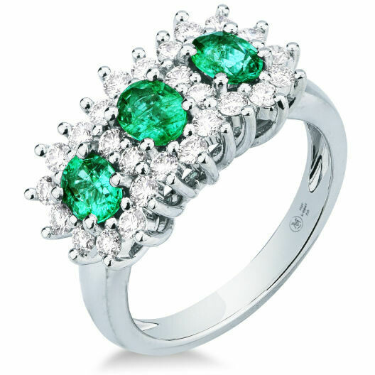 Anello Mirco Visconti Trilogy Smeraldi e Diamanti