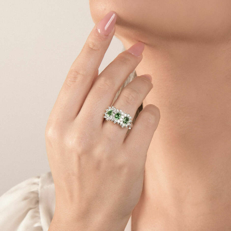 Anello Mirco Visconti Trilogy Smeraldi e Diamanti