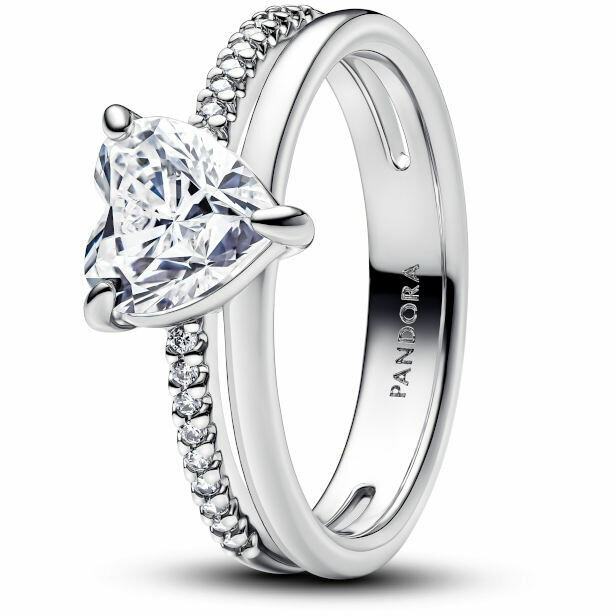 Anello Pandora Doppia Fascia con Cuore