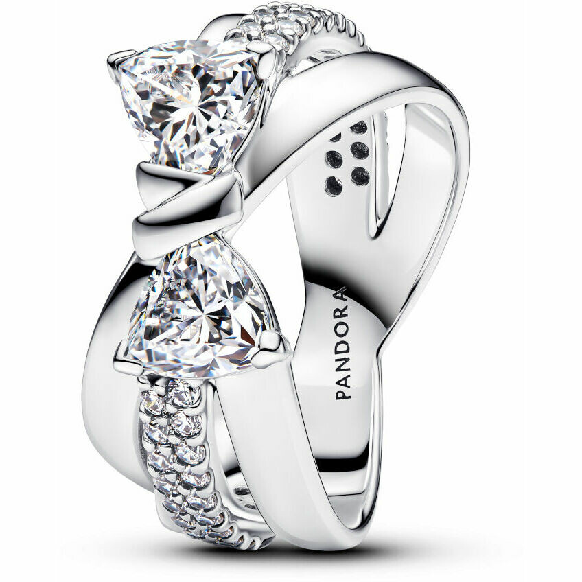 Anello Pandora Fascia Intrecciata con Fiocco Luminoso