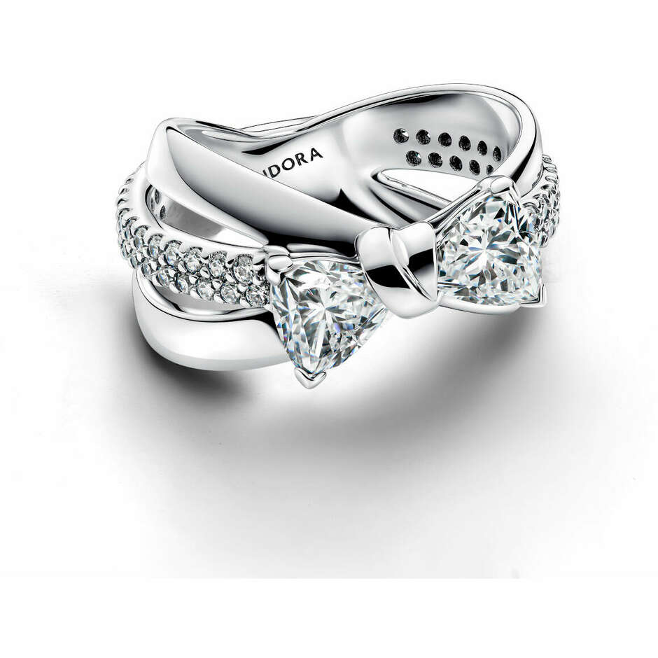 Anello Pandora Fascia Intrecciata con Fiocco Luminoso