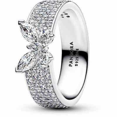 Anello Pandora Fascia Pavè con Farfalla Luminosa Anello Pandora Fascia Pavè con Farfalla Luminosa