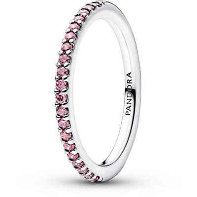 Anello Pandora Pavè Fascia Sottile Rosa