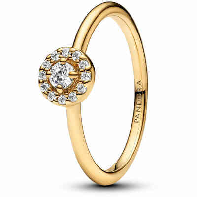Anello Pandora Punto Luce e Pavè placcato oro