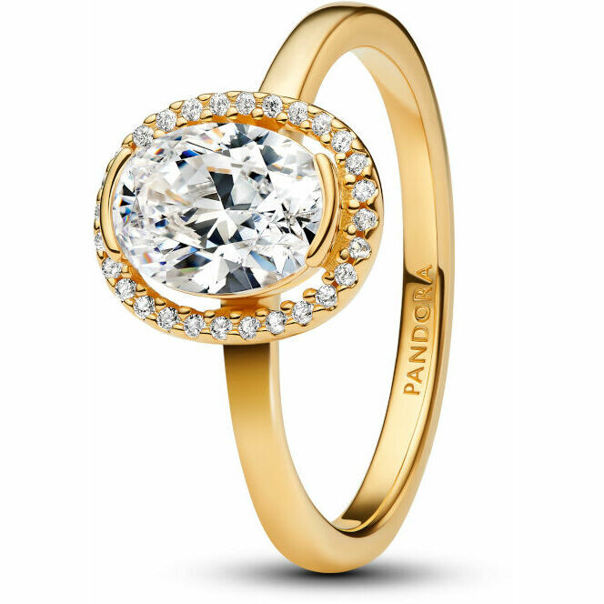 Anello Pandora Punto Luce Ovale placcato oro