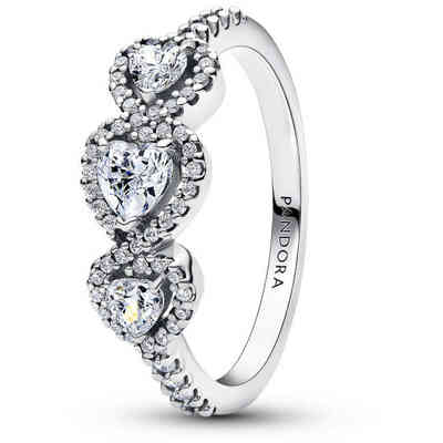 Anello Pandora Tre Cuori in argento