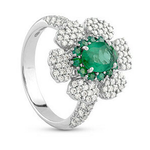 Anello Salvini con smeraldo e diamanti