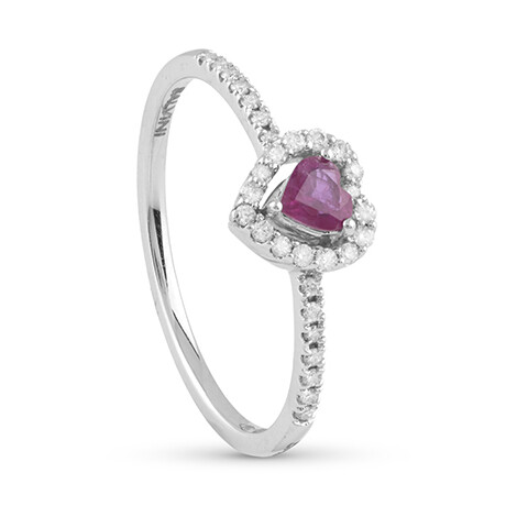 Anello Salvini Dora a cuore con rubino e diamanti