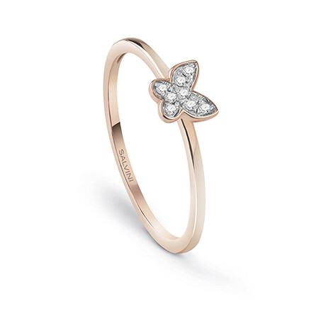 Anello Salvini Farfalla in oro rosa e diamanti