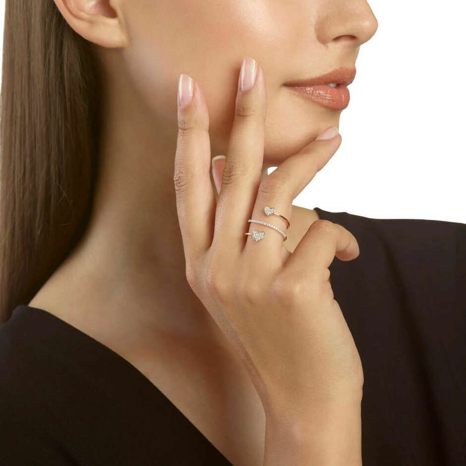 Anello Salvini I Segni con cuori in oro rosa e diamanti