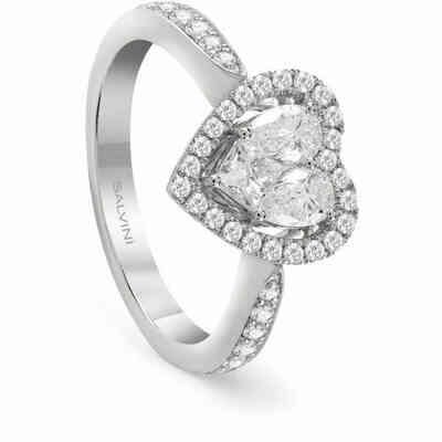 Anello Salvini Magia cuore grande con diamanti Anello Salvini Magia cuore grande con diamanti