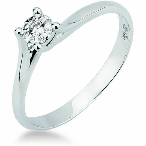 Anello solitario Mirco Visconti in oro bianco e diamanti