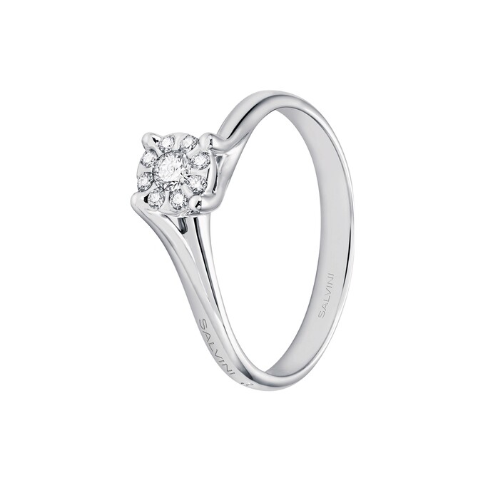 Anello Solitario Salvini Daphne in oro bianco e diamanti