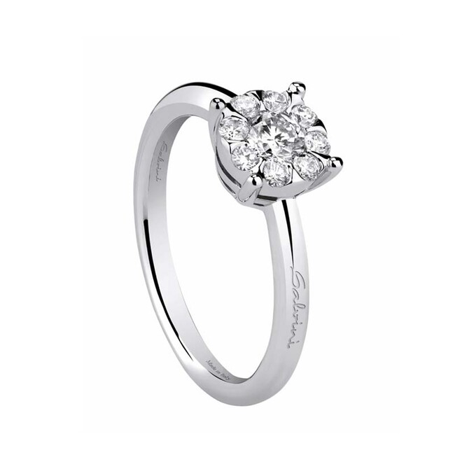 Anello Solitario Salvini Daphne in oro bianco e diamanti