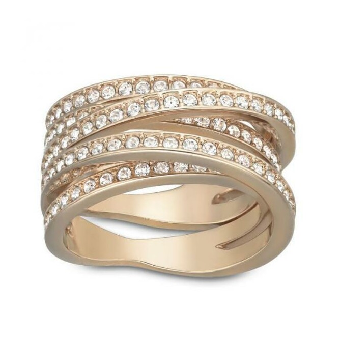 Anello Swarovski Spiral in acciaio rosa