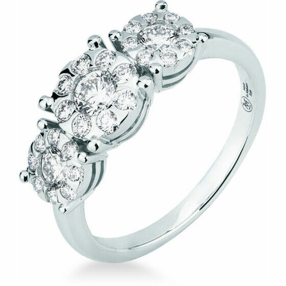 Anelo Mirco Visconti trilogy in white gold and diamonds