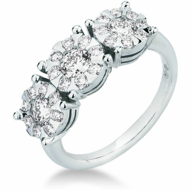 Anelo Mirco Visconti trilogy in white gold and diamonds