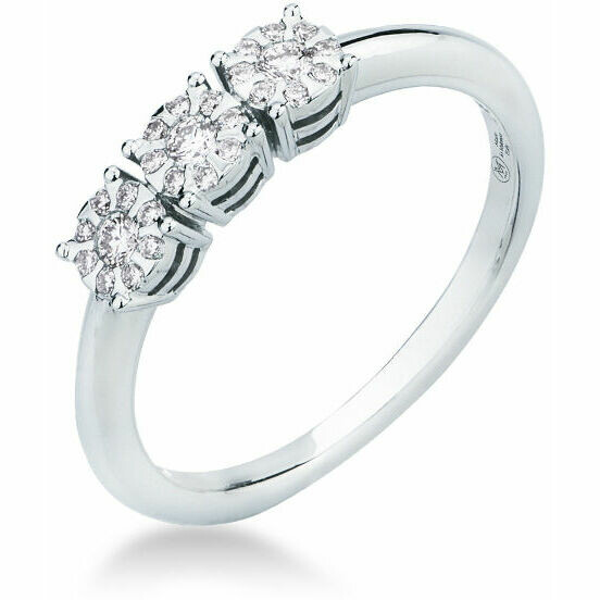 Anelo Mirco Visconti trilogy in white gold and diamonds