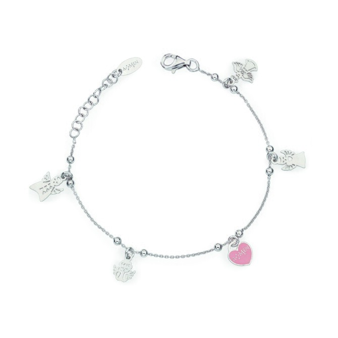Angels and Heart Charm Bracelet