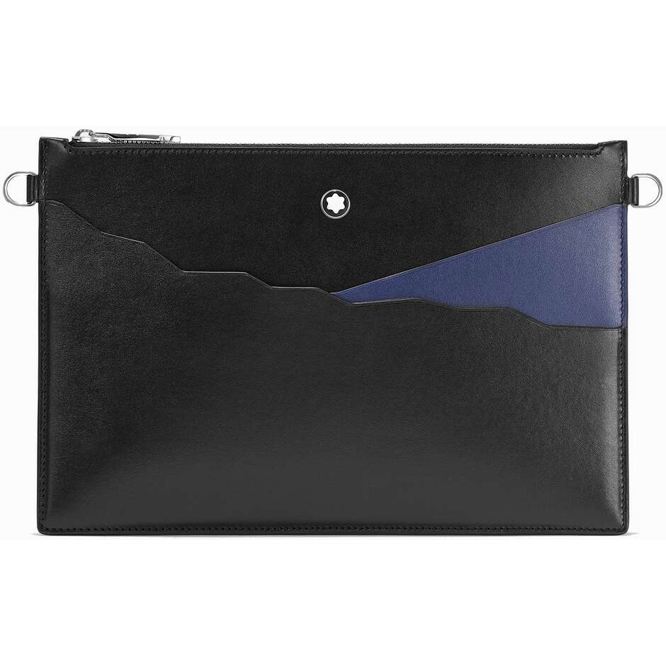 Astuccio Montblanc Meisterstuck in pelle nero e blu