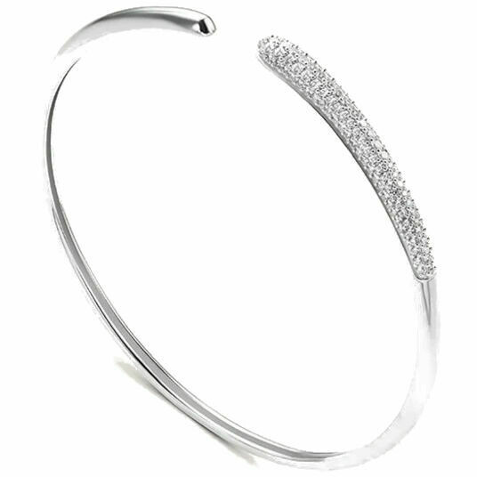 Bangle Stroili in argento e pavè di zirconi