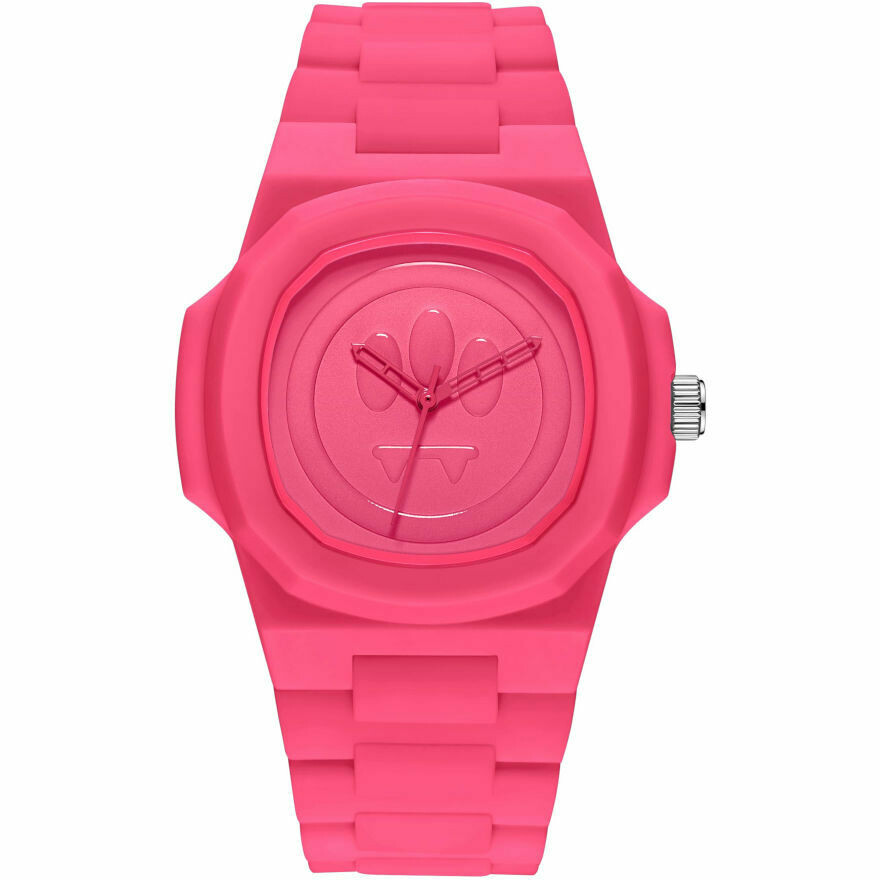 Barrow time-only quartz watch in fuchsia silicon
