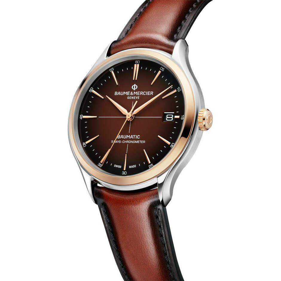 Baume&Mercier Clifton Baumatic steel and gold watch