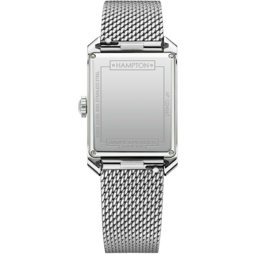 Baume&Mercier Hampton Blue rectangular steel watch