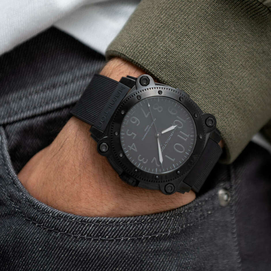 BeLowzero Titanium Automatic Watch with black case and strap