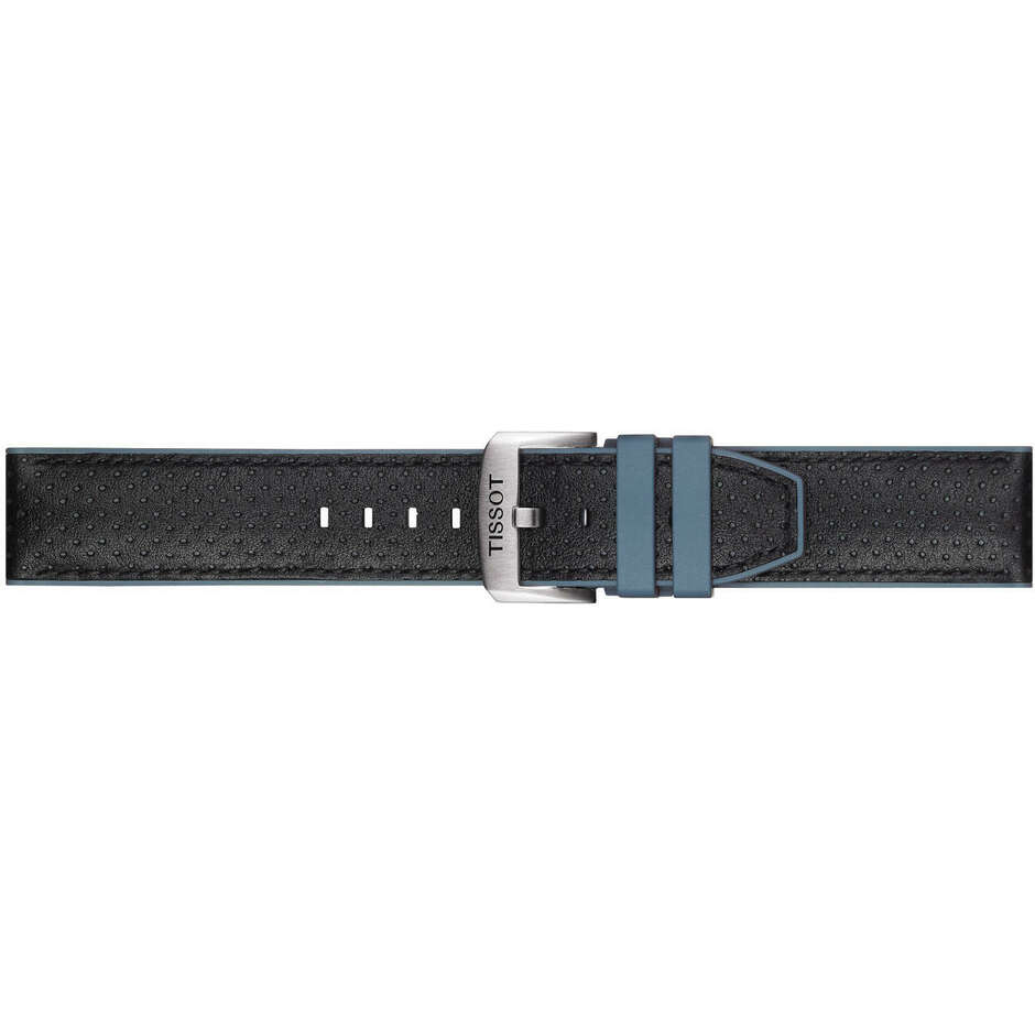 Black Blue Tissot 22mm leather strap