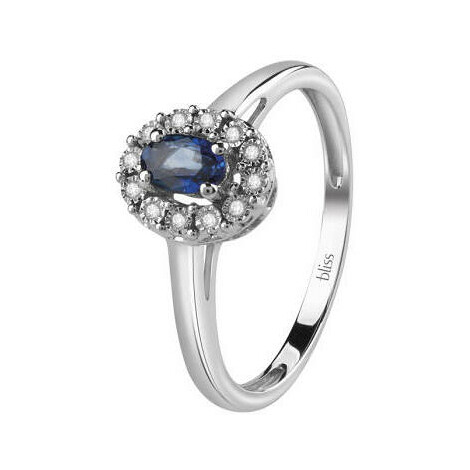 Bliss ring in white gold, blue sapphire and diamonds