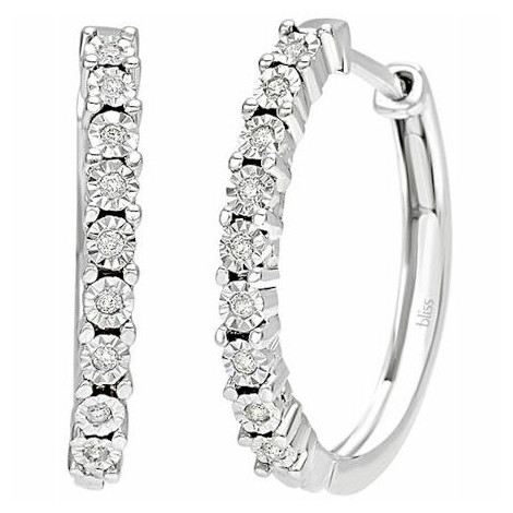 Bliss Rugiada Hoop Earrings in White Gold and Diamonds
