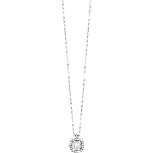 Bliss Rugiada necklace in white gold with pave diamonds