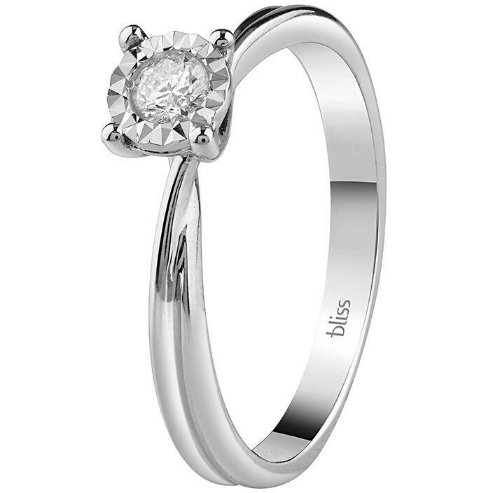 Bliss Rugiada Solitaire Engagement Ring with diamonds