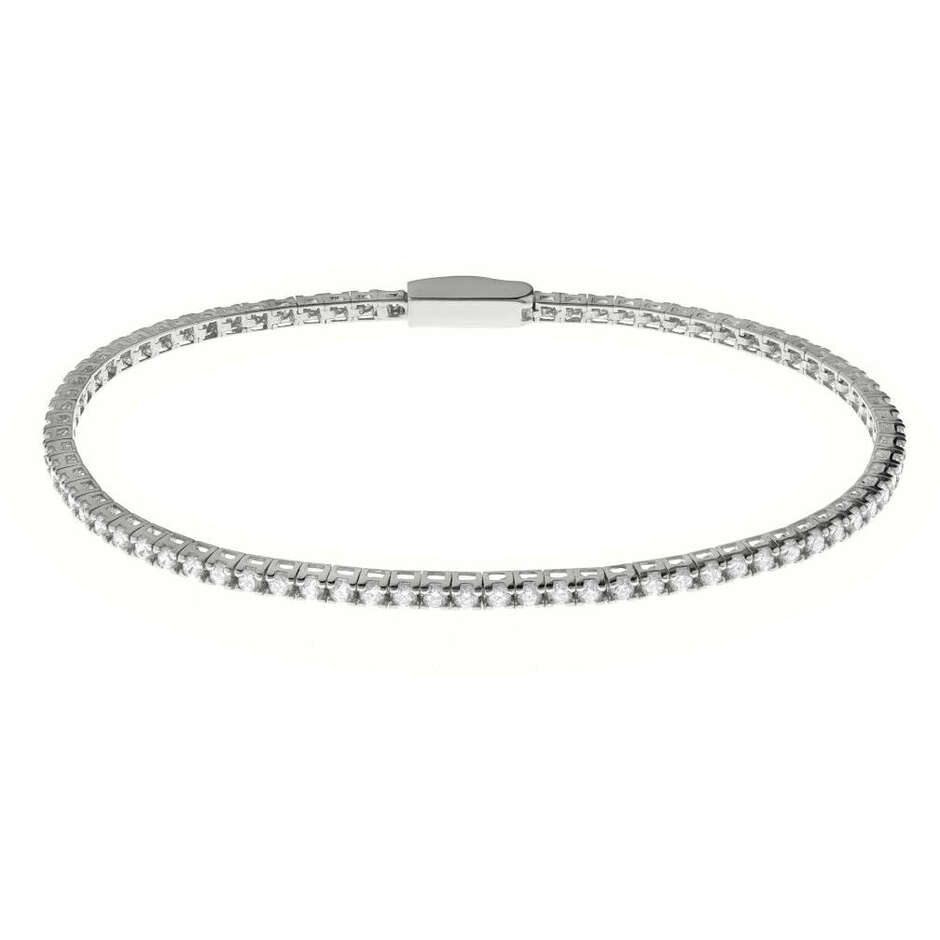Bliss Tennis Bracelet in Silver and White Zirconia, 19.5cm