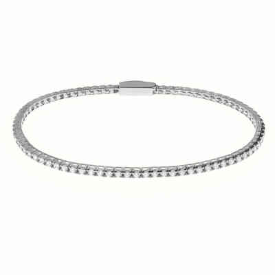 Bliss Tennis Bracelet in Silver and White Zirconia, 19.5cm