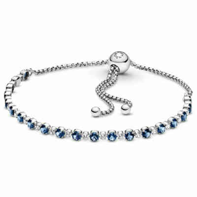 Blue Tennis Bracelet with Adjustable Clasp Blue Tennis Bracelet with Adjustable Clasp