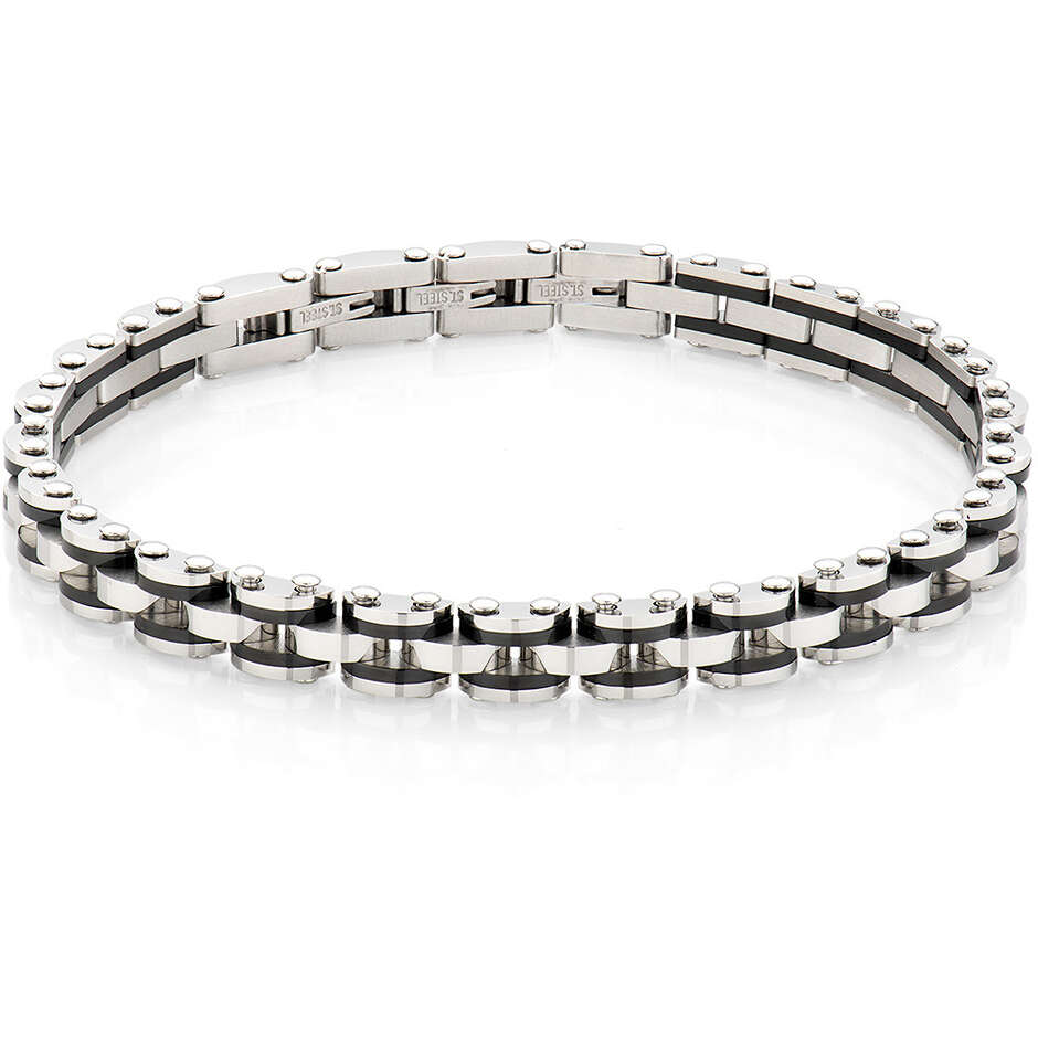 Bracciale Amen da uomo in acciaio e pvd nero