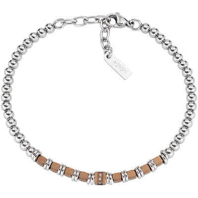 Bracciale Amen da uomo in acciaio e zirconi bianchi e pvd dorato Bracciale Amen da uomo in acciaio e zirconi bianchi e pvd dorato