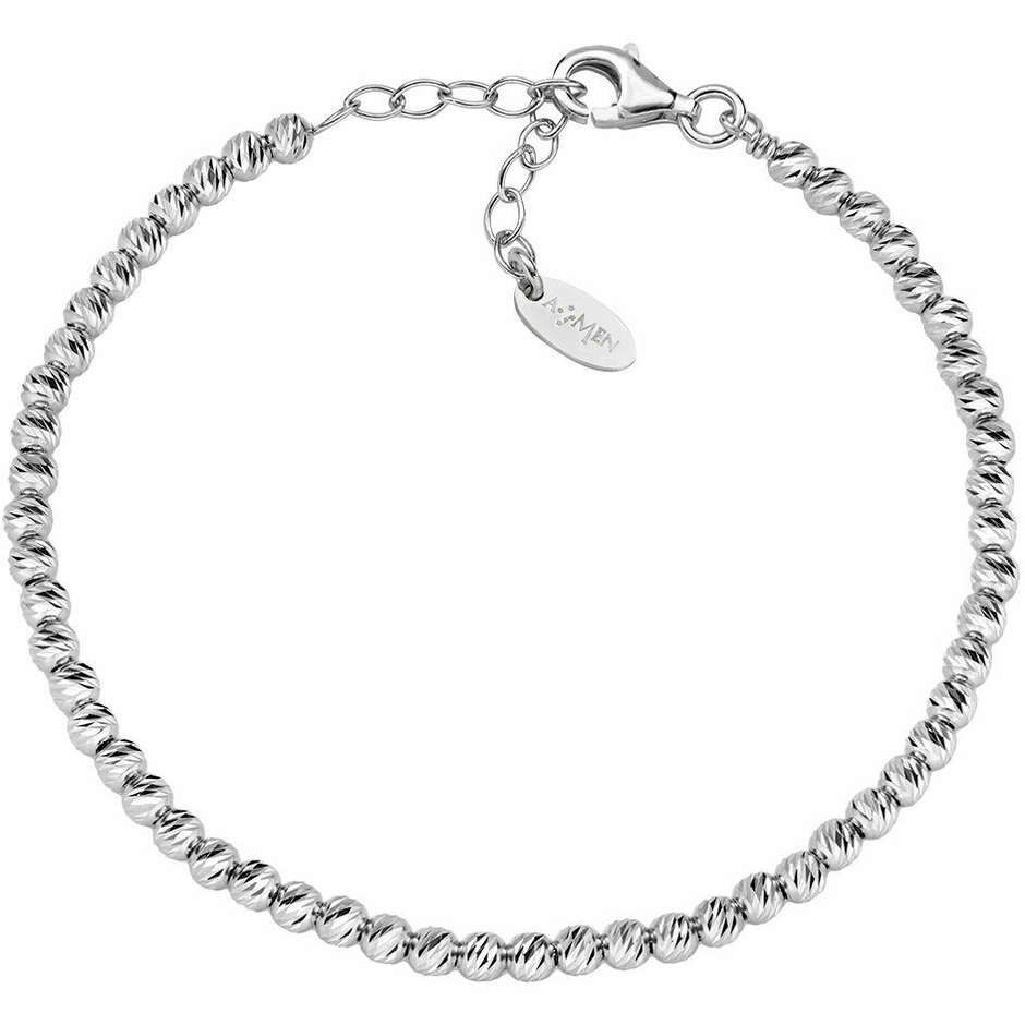 Bracciale Amen in argento sfere diamantate