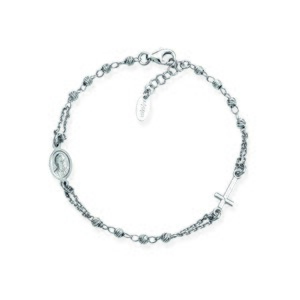 Bracciale Amen Rosario Argento Diamantato