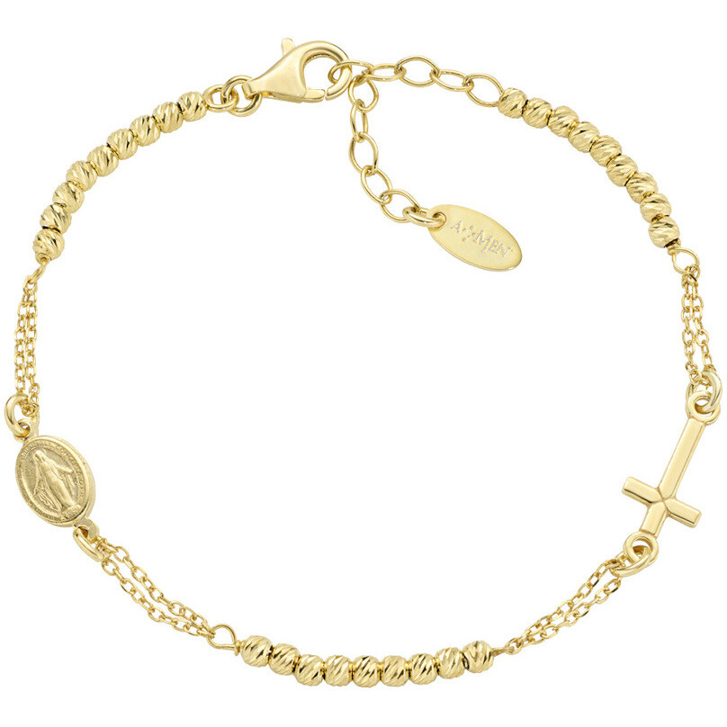 Bracciale Amen rosario dorato con sfere diamantate