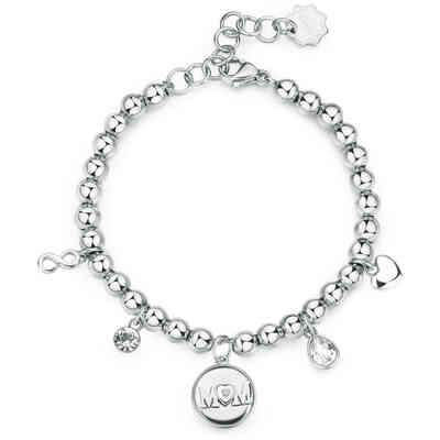 Bracciale Brosway Chakra maglia a pallini con charm e pendente Mamma Bracciale Brosway Chakra maglia a pallini con charm e pendente Mamma