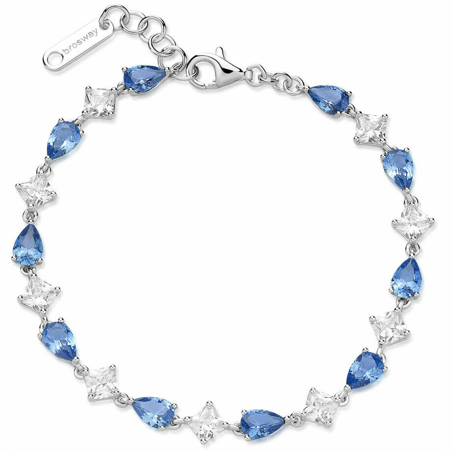 Bracciale Brosway Fancy in argento e zirconi azzurri e bianchi