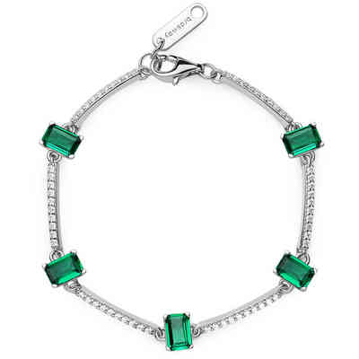 Bracciale Brosway Fancy in argento e zirconi bianchi con baguette verdi Bracciale Brosway Fancy in argento e zirconi bianchi con baguette verdi