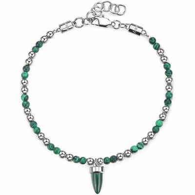 Bracciale Brosway Riptide con sfere in acciaio malachite e cornetto Bracciale Brosway Riptide con sfere in acciaio malachite e cornetto