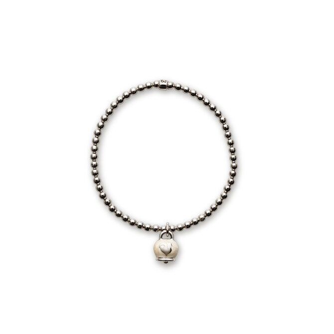 Bracciale Chantecler elastico campanella in argento e smalto bianco