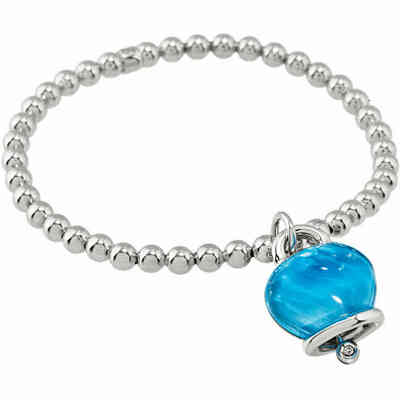 Bracciale Chantecler elastico campanella in resina azzurra