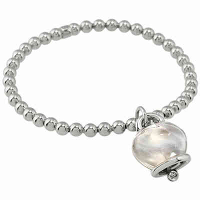 Bracciale Chantecler elastico campanella in resina bianca